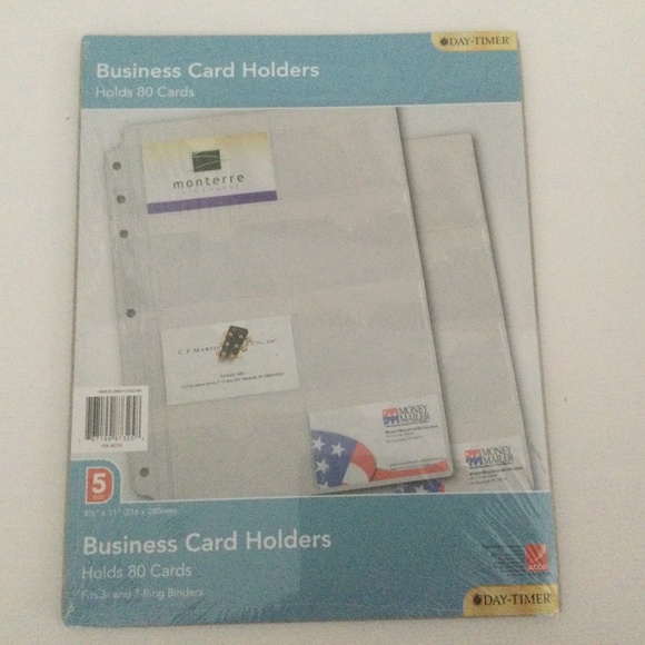 DayTimer Office Daytimer Business Card Holders Hold 8 Cards